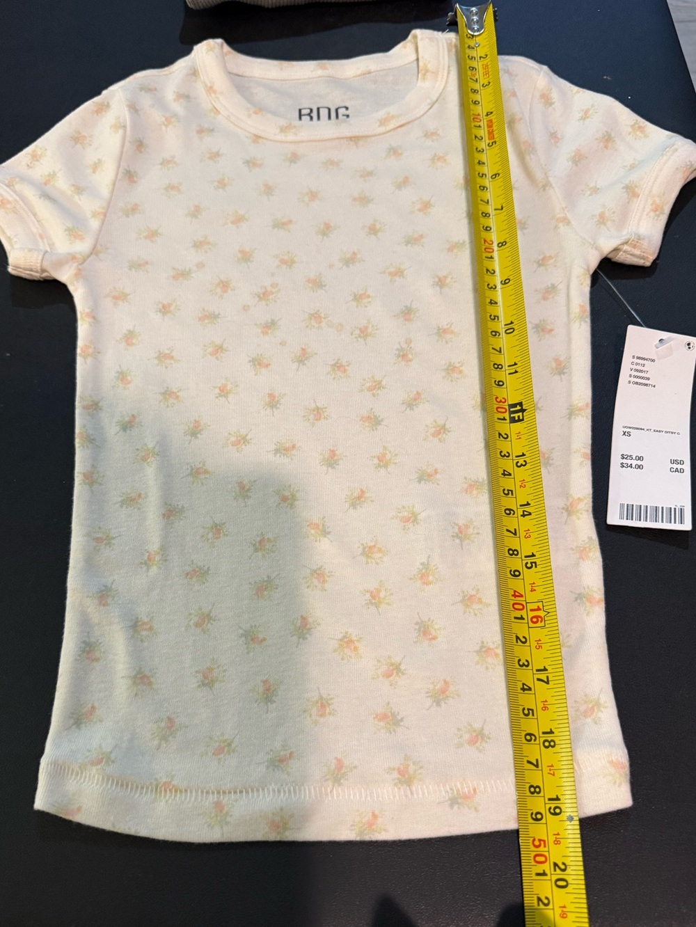 BDG Juniors/Tweens Cream Star Print Tee & Gray Ribbed Long Sleeve Top 2-Pack XS - Picture 5 of 9